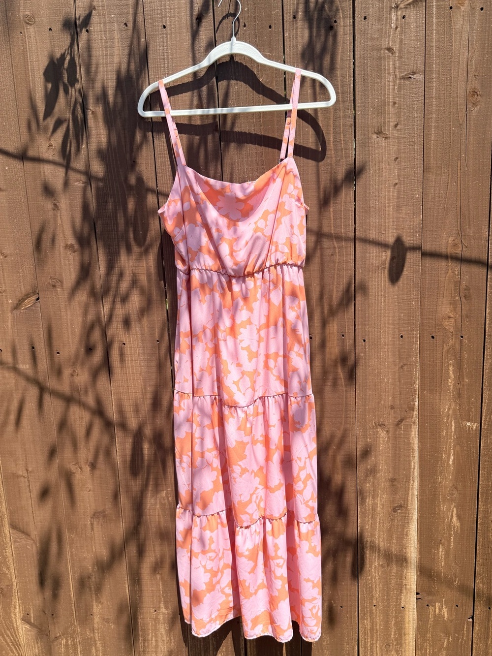 Sanctuary Women’s Pink & Peach Floral Maxi Dress - Sleeveless Spaghetti Strap